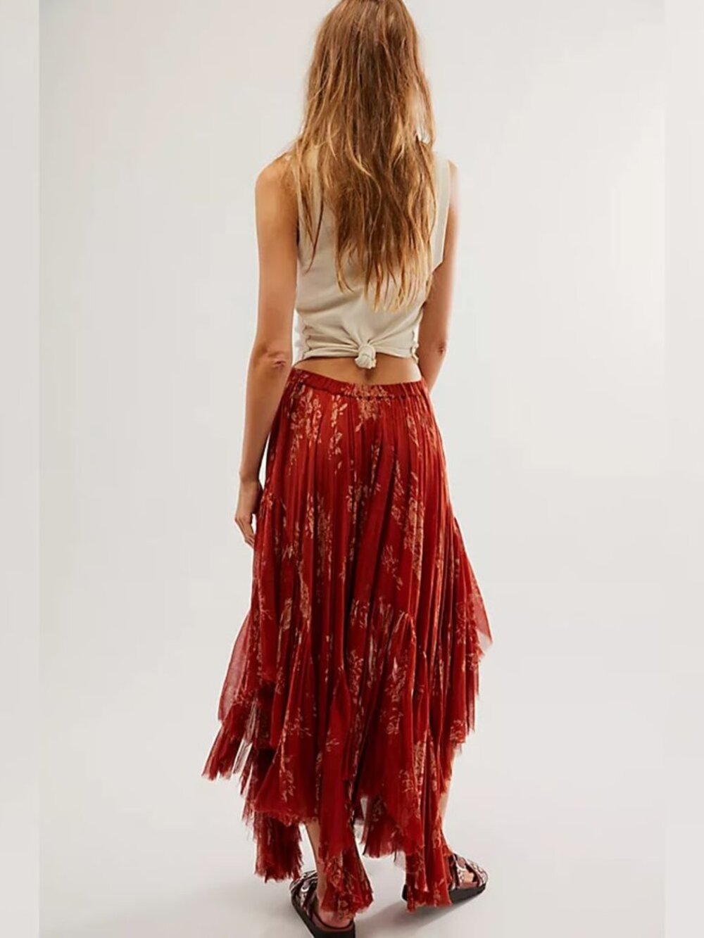 Free People One Clover Printed Skirt - Rust Combo - Medium - Picture 2 of 9